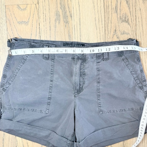 Sanctuary Women’s Charcoal Relaxed Zip Fly Shorts with Pockets Size 26 - Picture 6 of 11